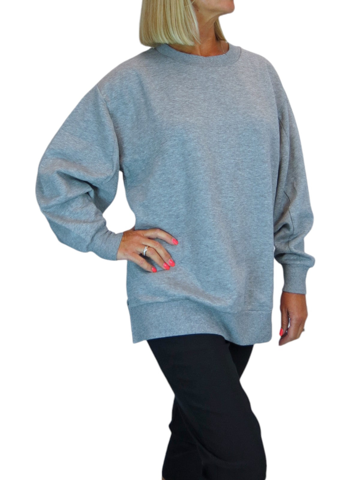 Oversized Soft Fleece Sweatshirt Black Icecoolfashion