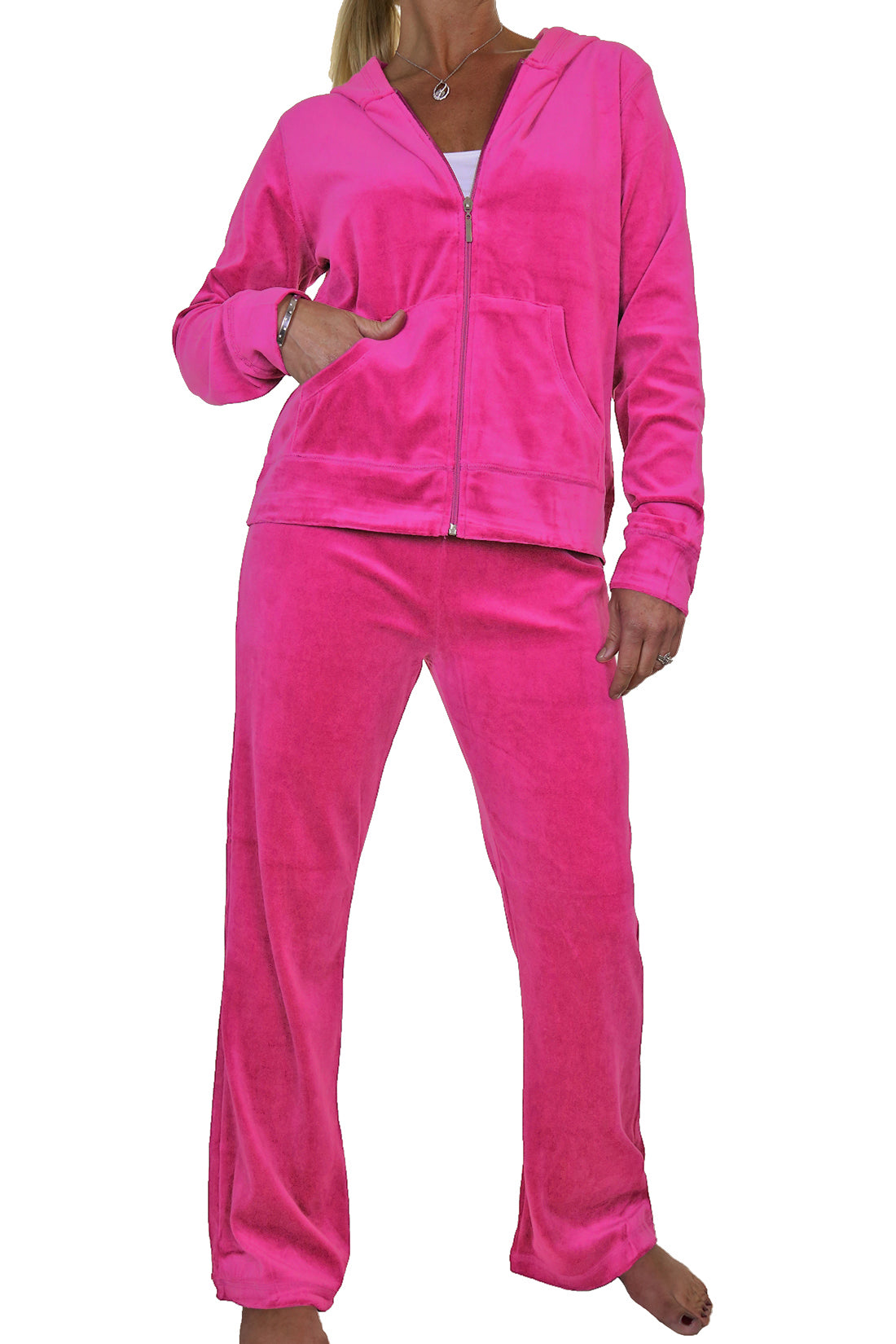 Plus size pink velour tracksuit on sale