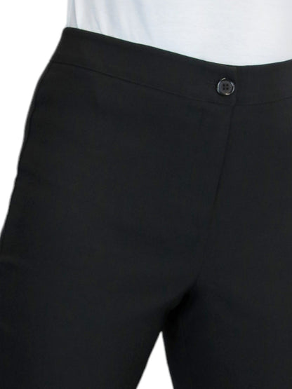 Women's Cropped 3/4 Length Capri Trousers Black