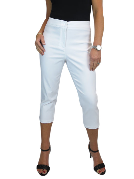 Women's Cropped 3/4 Length Capri Trousers White