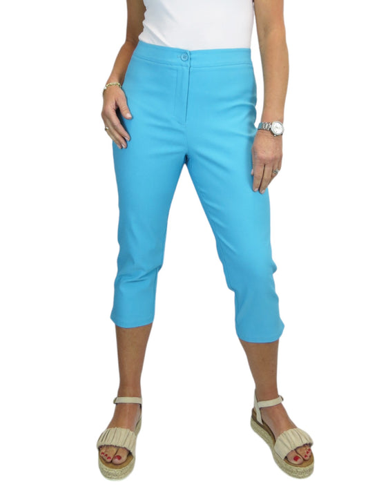 Women's Cropped 3/4 Length Capri Trousers Turquoise