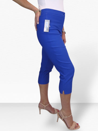 Women's Cropped 3/4 Length Capri Trousers Royal Blue