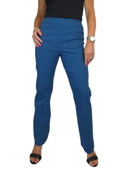 Elasticated Waist Straight Leg Trousers Teal