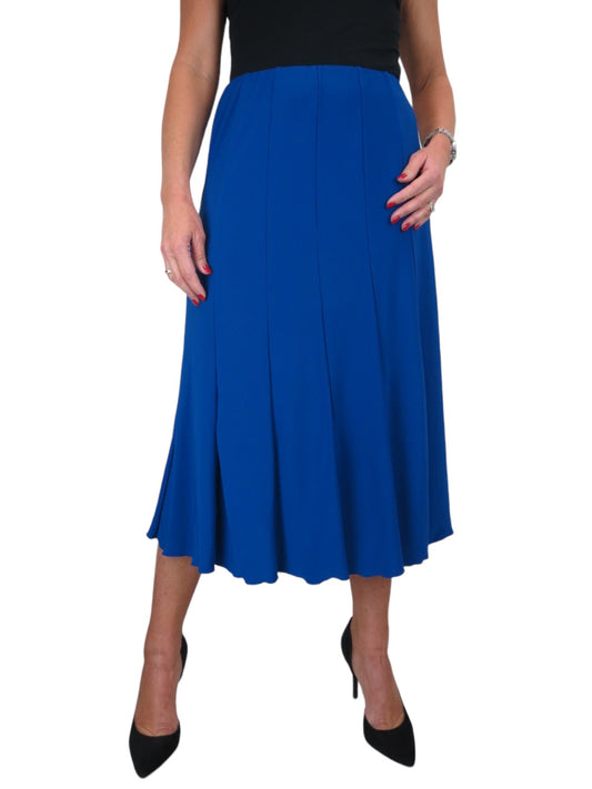 Midi Maxi Panel Fishtail Lined Skirt Royal Blue