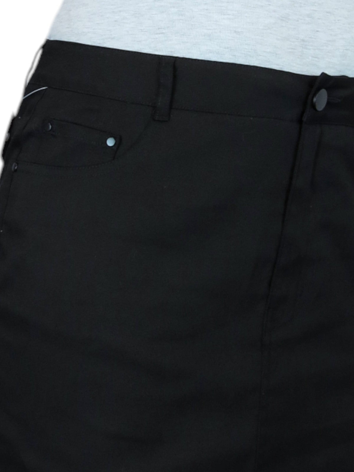 Women's Knee Length Stretch Chino Pencil Skirt Black