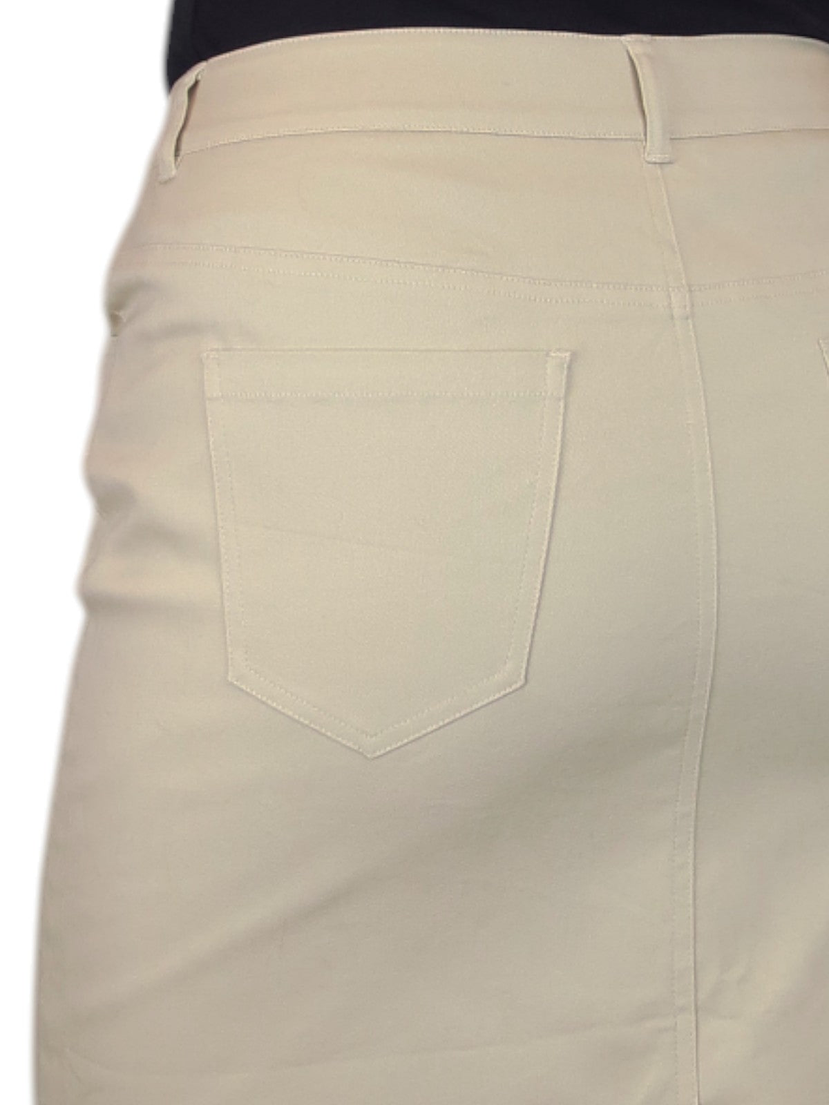 Women's Knee Length Stretch Chino Pencil Skirt Beige