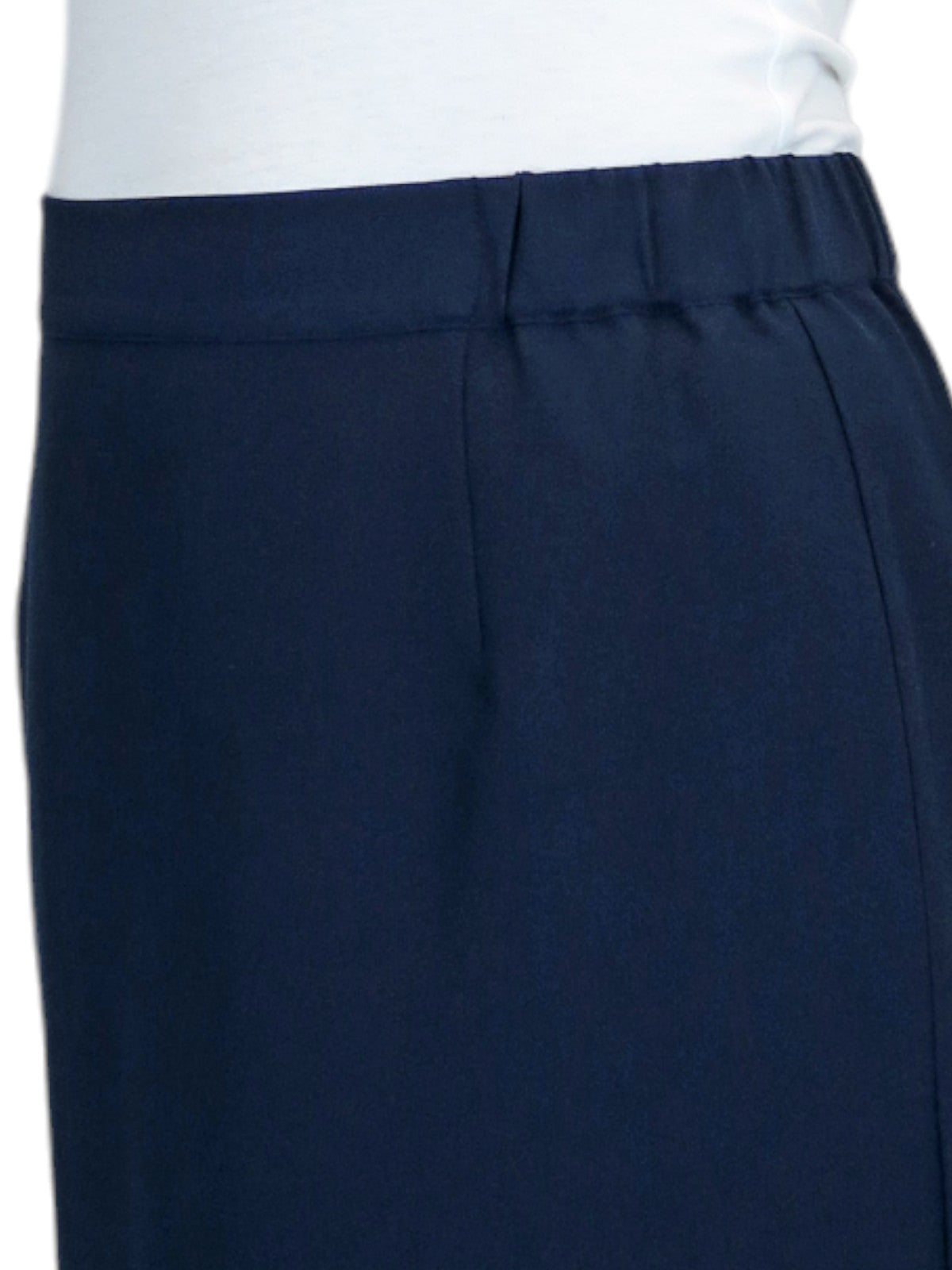 Women's Smart Elasticated Waist Pencil Skirt Navy Blue