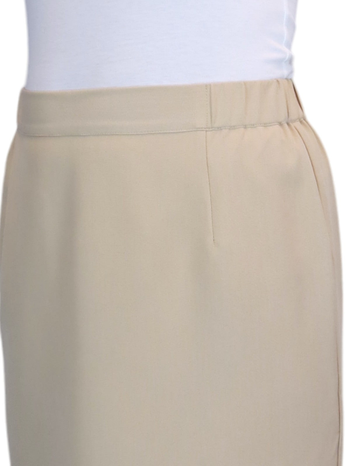 Women's Smart Elasticated Waist Pencil Skirt Beige