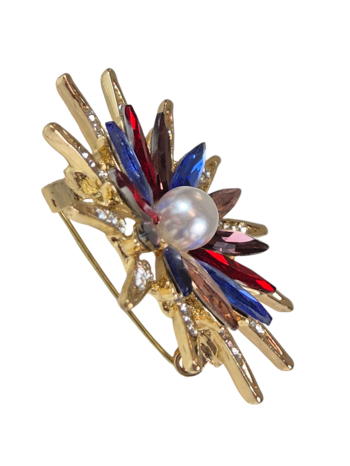 Diamante Daisy Style Flower Brooch Multicolour