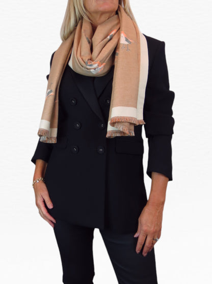 Cashmere Pashmina Blanket Scarf Robins Beige Tan